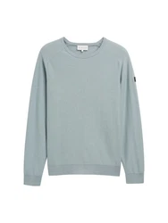 TOM TAILOR Strickpullover Blau/Grau/Hellblau/Grün/Türkis