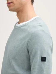 TOM TAILOR Strickpullover Blau/Grau/Hellblau/Grün/Türkis
