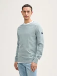 TOM TAILOR Strickpullover Blau/Grau/Hellblau/Grün/Türkis