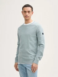 TOM TAILOR Strickpullover Blau/Grau/Hellblau/Grün/Türkis