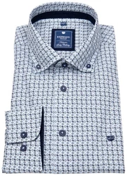 Redmond Langarmhemd Button-Down-Kragen Dunkelblau/Blau/Hellblau