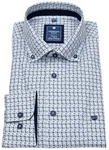 Redmond Langarmhemd Button-Down-Kragen Dunkelblau/Blau/Hellblau
