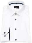 MARVELIS Businesshemd Body Fit Kentkragen Dunkelblau/Weiß/Creme