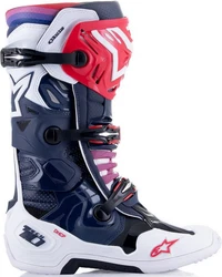 Alpinestars Tech 10 Supervented Motocross Stiefel Hellblau/Rot/Dunkelblau/Rosa/Grau/Beige/Blau