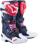 Alpinestars Tech 10 Supervented Motocross Stiefel Hellblau/Rot/Dunkelblau/Rosa/Grau/Beige/Blau