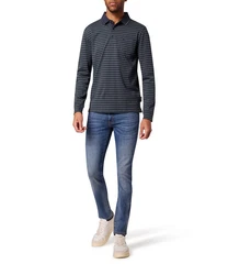 Pierre Cardin Langarm-Poloshirt 1/1 PoloKN Dunkelblau/Blau/Lila/Grau