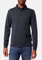 Pierre Cardin Langarm-Poloshirt 1/1 PoloKN Dunkelblau/Blau/Lila/Grau
