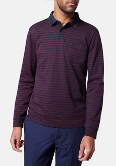 Pierre Cardin Langarm-Poloshirt 1/1 PoloKN Lila/Rot/Dunkelrot/Bordeaux/Dunkelblau