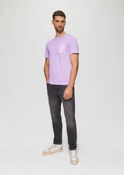 s.Oliver Kurzarmshirt Baumwoll-T-Shirt Lila/Rosa