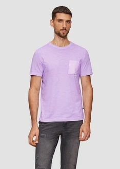 s.Oliver Kurzarmshirt Baumwoll-T-Shirt Lila/Rosa
