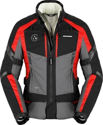 SpiDi Motorradjacke 4 Season Evo H2Out Damen Grau/Dunkelrot/Rot