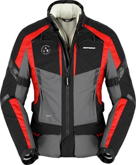 SpiDi Motorradjacke 4 Season Evo H2Out Damen Grau/Dunkelrot/Rot