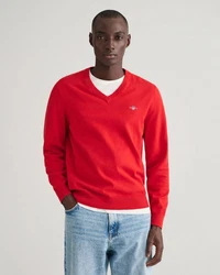 Gant Strickpullover CLASSIC COTTON V-NECK Rot/Orange