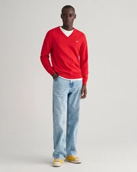 Gant Strickpullover CLASSIC COTTON V-NECK Rot/Orange