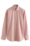 Next Langarmhemd Pflegeleichtes Slim Fit Hemd mit Sportmanschetten Rosa