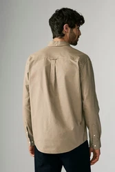 Next Langarmhemd Oxfordhemd Khaki/Braun/Beige