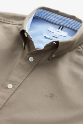 Next Langarmhemd Oxfordhemd Khaki/Braun/Beige