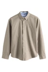 Next Langarmhemd Oxfordhemd Khaki/Braun/Beige
