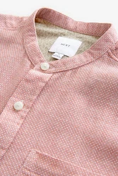 Next Kurzarmhemd mit Stehkragen Rosa/Rot
