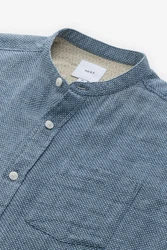 Next Langarmhemd mit Stehkragen Hellblau/Blau/Grau