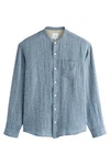Next Langarmhemd mit Stehkragen Hellblau/Blau/Grau