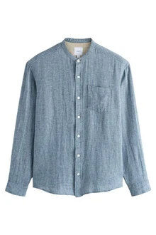 Next Langarmhemd mit Stehkragen Hellblau/Blau/Grau Next Langarmhemd mit Stehkragen Hellblau/Blau/Grau