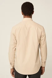 Next Langarmhemd Pflegeleichtes Hemd mit Sportmanschetten Beige/Khaki/Weiß/Braun