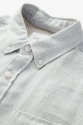 Next Langarmhemd Grau/Hellblau