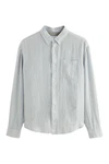Next Langarmhemd Grau/Hellblau