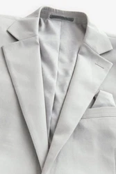 Next Sakko Strukturiertes Slim Fit Anzugsakko Grau
