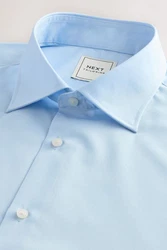 Next Langarmhemd mit Haifischkragen Hellblau/Blau