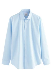 Next Langarmhemd mit Haifischkragen Hellblau/Blau