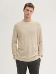 TOM TAILOR Rundhalspullover (1-tlg) Khaki/Beige