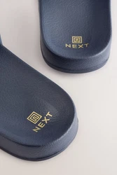 Next Badepantolette Hellblau/Dunkelblau/Blau