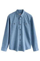 Next Langarmhemd Doppeltasche Blau/Hellblau/Dunkelblau