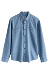 Next Langarmhemd Doppeltasche Blau/Hellblau/Dunkelblau