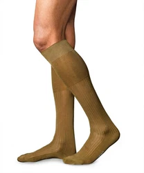 FALKE Kniestrümpfe No. 10 Pure Fil d'Écosse Dunkelgrün/Grün/Khaki