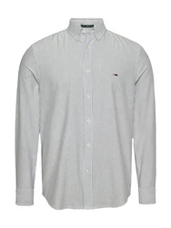 Tommy Jeans Langarmhemd TJM SLIM STRIPE OXFORD SHIRT EXT Grau/Khaki/Hellgrau