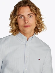 Tommy Jeans Langarmhemd TJM SLIM STRIPE OXFORD SHIRT EXT Grau/Hellblau/Hellgrau