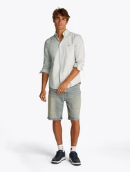 Tommy Jeans Langarmhemd TJM SLIM STRIPE OXFORD SHIRT EXT Khaki/Grau/Hellblau/Grün