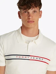 Tommy Jeans Poloshirt TJM SLIM CHEST FLAG POLO Beige/Weiß/Khaki/Creme