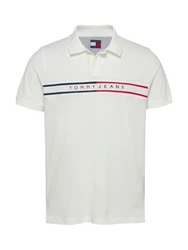 Tommy Jeans Poloshirt TJM SLIM CHEST FLAG POLO Beige/Weiß/Khaki/Creme