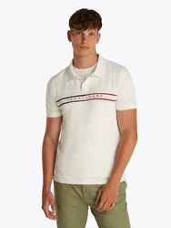 Tommy Jeans Poloshirt TJM SLIM CHEST FLAG POLO Beige/Weiß/Khaki/Creme