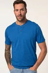 JP1880 T-Shirt Henley Bauchfit Rundhals Blau