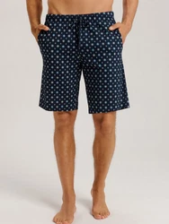 Hanro Schlafshorts Night & Day Dunkelblau/Blau
