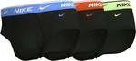 NIKE Underwear Slip BRIEF 3PK mit Logo-Elastikbund Schwarz/Hellblau