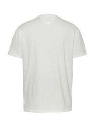 Tommy Jeans Kurzarmshirt TJM REG GRAPHIC SLUB TEE EXT Mit Rundhalsausschnitt Weiß/Creme/Grau