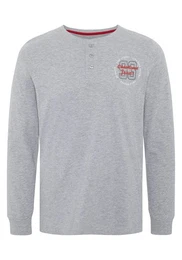 Langarmshirt im Henley-Stil mit kurzer Knopfleiste