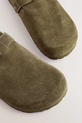 Next Hausschuhe Pantolette Dunkelgrün/Khaki