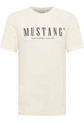 MUSTANG Kurzarmshirt Style Austin Beige/Khaki/Gelb/Creme/Weiß